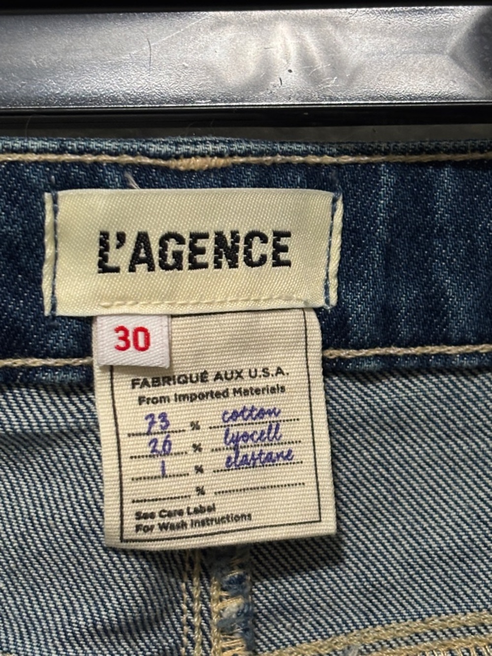 L’AGENCE Ruth high rise jeans women’s size 30 frayed raw hem with stretch comfy - Picture 4 of 11